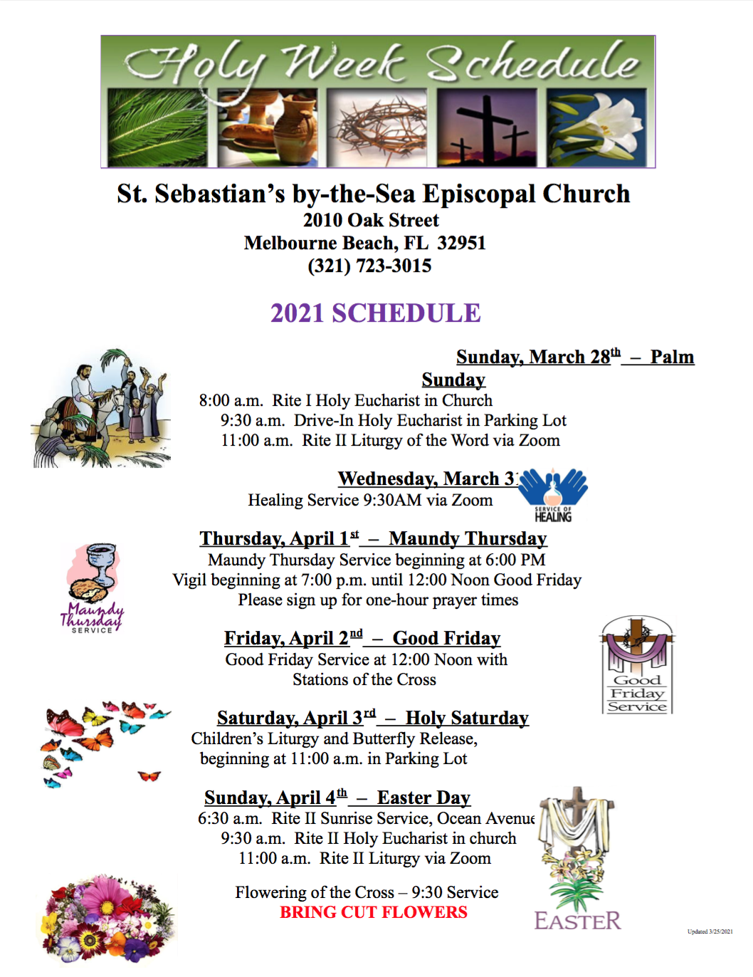 Holy Week Schedule 2021